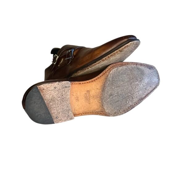 Mens Magnanni Miro Double Monk Strap Oxford Shoes Sz 9.5 Used Cognac - Picture 5 of 7